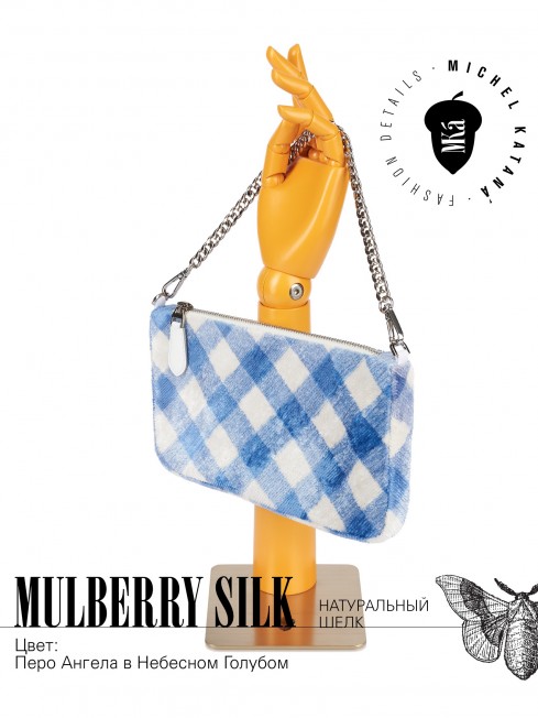 Клатч-конверт-косметичка из Шелка Женский CATTO NAVY!_Thiny/S